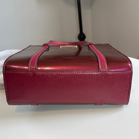 Kate Spade Kenzie Patent Leather Mini Tote Dark Raspberry K1956 NWT MSRP $329 - Picture 8 of 16